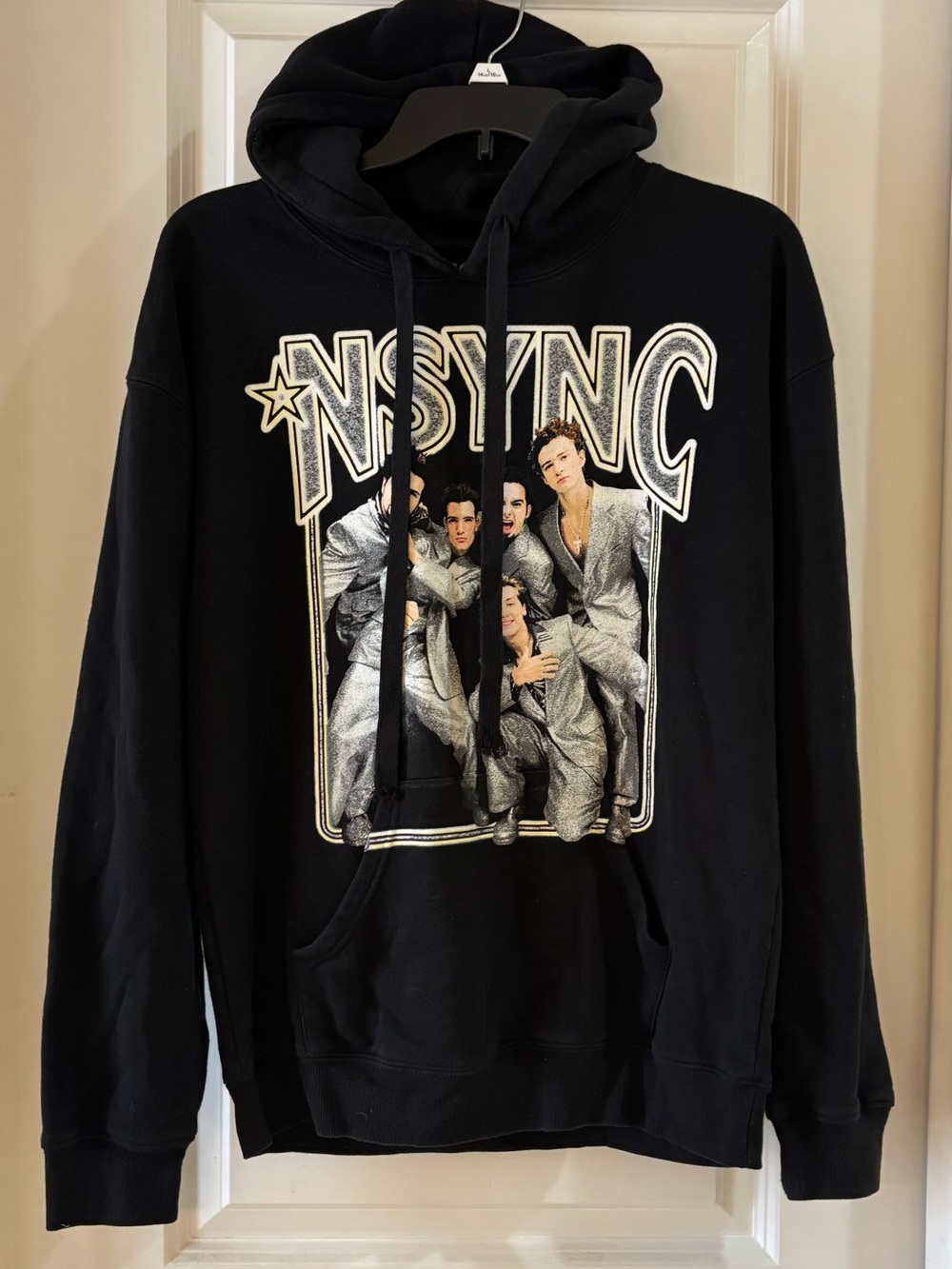 *NSYNC Black Graphic Hoodie - Band Logo Pullover Size S